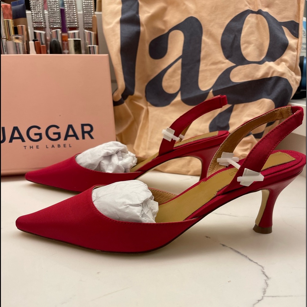 Jaggar The Label Epoch slingback red kitten heel